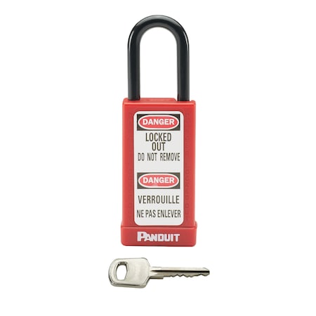 Panduit Red Plastic, 3.00" Long Body, Padlock PSL-8-LB